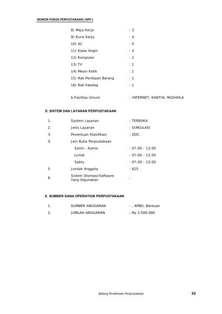 Nomor Pokok Perpustakaan - Badan Perpustakaan dan Kearsipan ...