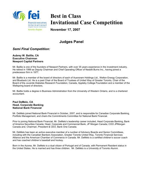 Best in Class Invitational Case Competition