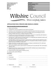 application for a private hire vehicle licence - Wiltshire Council