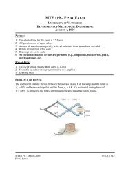 Final Exam - Mechanical and Mechatronics Engineering - University ...