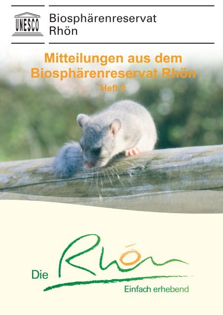 Mitteilungen Aus Dem Biospharenreservat Rhon Heft 9