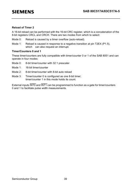 High-Performance SAB 80C517A/83C517A-5 8-Bit CMOS Single ...