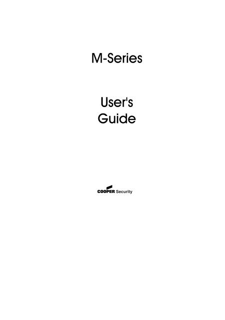 User Manual - Cooper Security