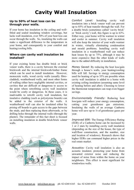 Cavity Wall Insulation Home Energy Advice Team