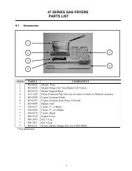 47 series gas fryers parts list - Coldmix