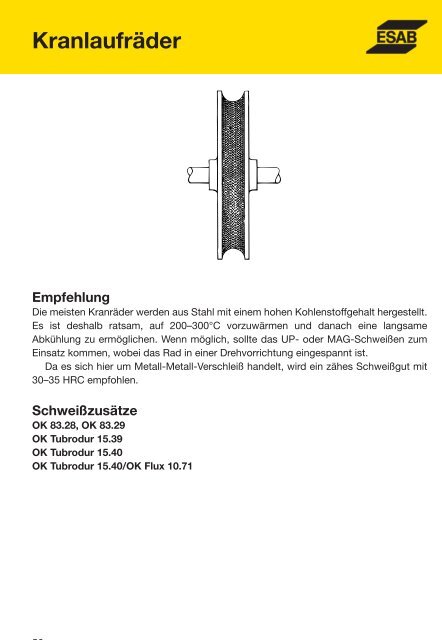 Handbuch für das Reparatur- und Instand- haltungsschweißen - ESAB