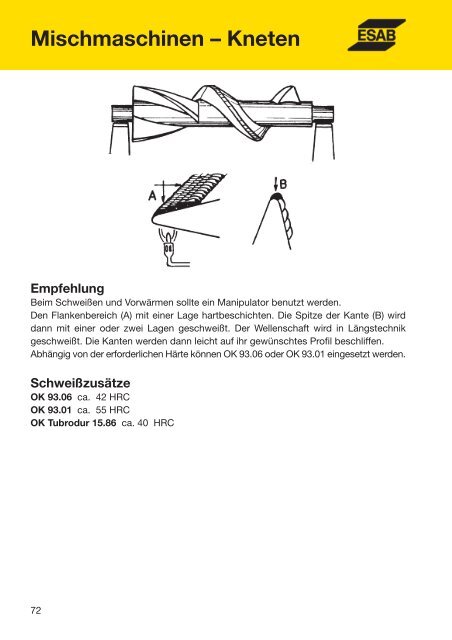 Handbuch für das Reparatur- und Instand- haltungsschweißen - ESAB