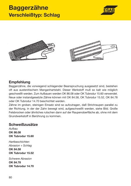Handbuch für das Reparatur- und Instand- haltungsschweißen - ESAB