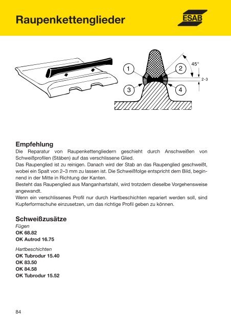 Handbuch für das Reparatur- und Instand- haltungsschweißen - ESAB