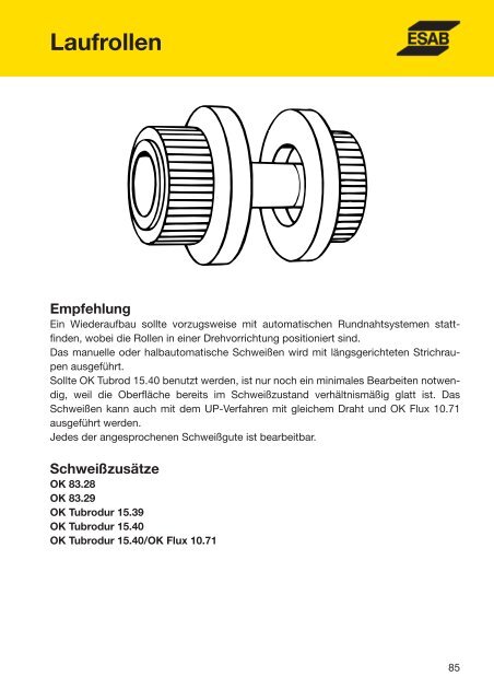 Handbuch für das Reparatur- und Instand- haltungsschweißen - ESAB