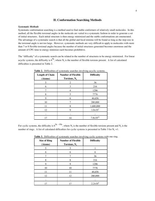 I. Introduction to Conformation Searching