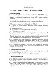 Regulamentul privind evaluarea periodicÄ a cadrelor didactice ITP