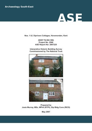 Nos 1 & 2 Sprivers Cottages, Horsmondon, Kent - Archaeology ...