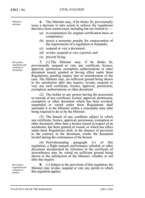 Civil Aviation (Safety) Regulations - The Bahamas Laws On-Line ...