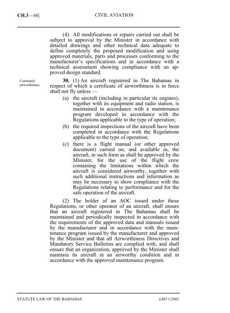 Civil Aviation (Safety) Regulations - The Bahamas Laws On-Line ...