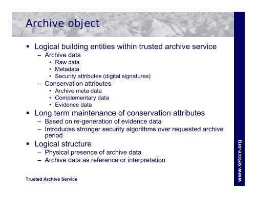 Long Term Preservation of Electronic records - Information Systems ...