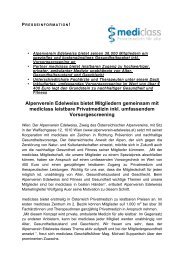 Alpenverein Edelweiss bietet Mitgliedern gemeinsam mit mediclass ...