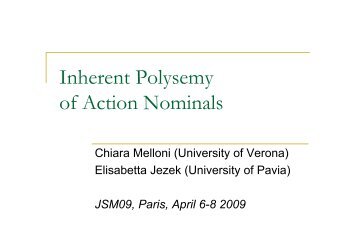 Inherent Polysemy of Action Nominals