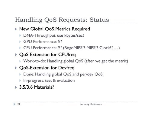 QoS Handling with DVFS (CPUfreq & Devfreq) - The Linux Foundation