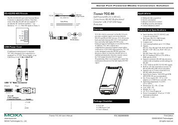 Transio TCC-80 User's Manual - Moxa