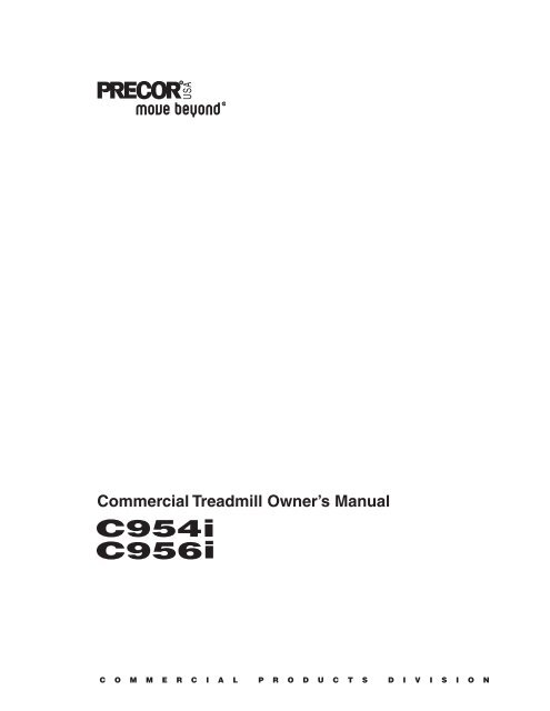 Commercial Treadmill Owner's Manual