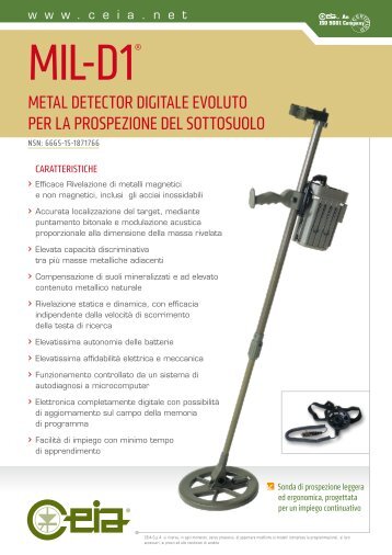 metal detector digitale eVoluto per la prospezione del ... - CEIA S.p.A.