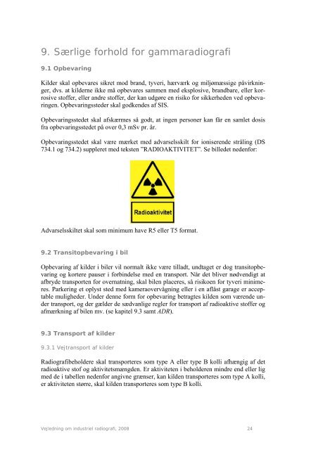 Vejledning om industriel radiografi, 2008 - Sundhedsstyrelsen