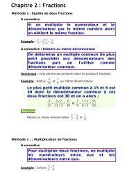 Chapitre 2 : Fractions