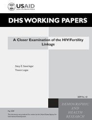 A Closer Examination of the HIV/Fertility Linkage ... - Measure DHS