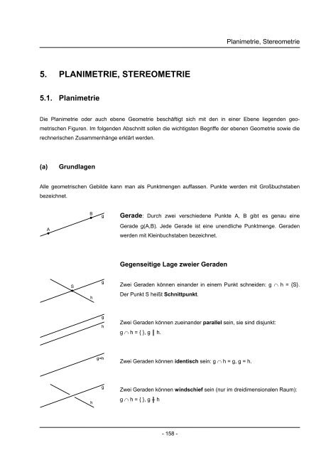 5. PLANIMETRIE, STEREOMETRIE - Mathe Online