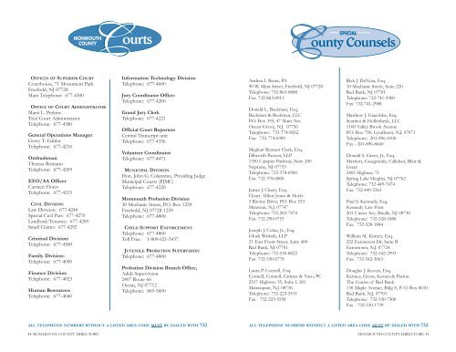 table of contents - Monmouth County