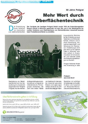 Focus Rostfrei - 60 Jahre POLIGRAT (PDF) - POLIGRAT GmbH