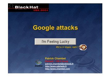 Google attacks - Black Hat