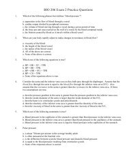 BIO 206 Exam 2 Practice Questions - Academic Computer Center