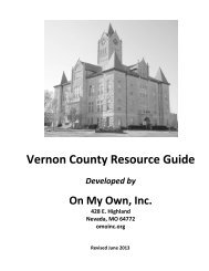 Vernon County Resource Guide - On My Own - Home
