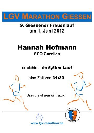 9. Giessener Frauenlauf am 1. Juni 2012 - LGV