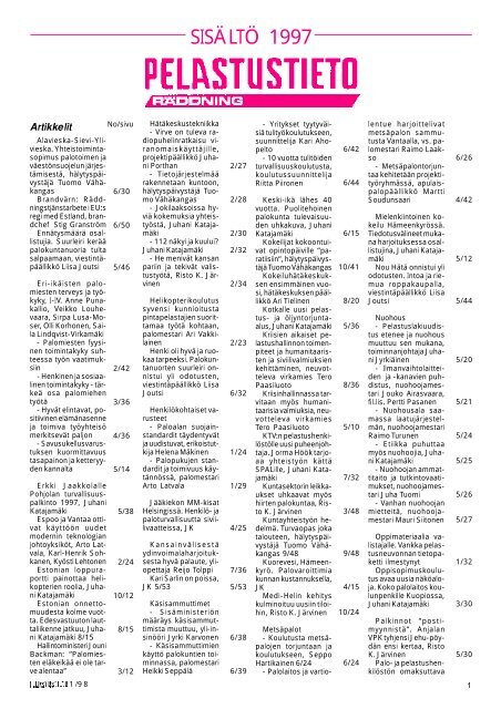 Vuosi 1997 - Pelastustieto