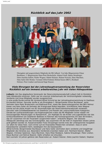 Rückblick auf das Jahr 2002 - Reservistenkameradschaft Julbach
