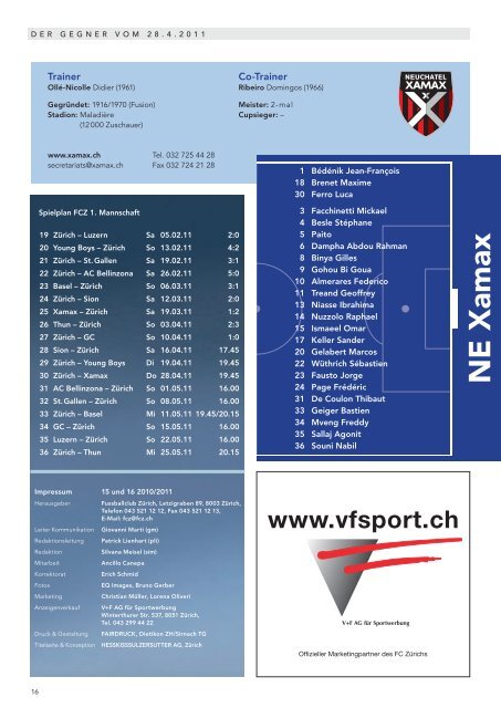 FC Zürich – Neuchâtel Xamax