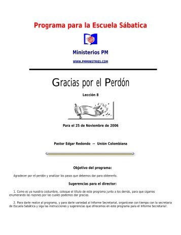 Programa de Escuela Sabatica - Ministerios PM