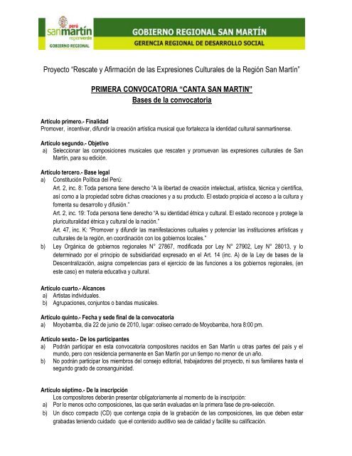 Proyecto âRescate y AfirmaciÃ³n de las Expresiones Culturales de la ...