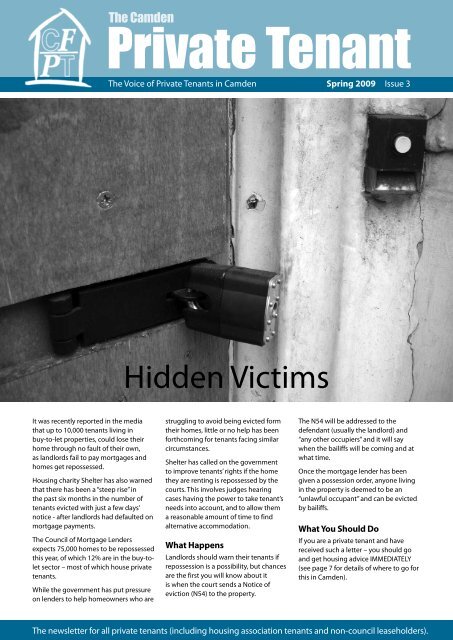 Spring Issue - Camden Federation of Private Tenants