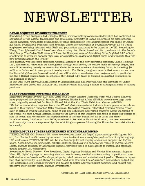 Sound & Communications February 2009 Issue