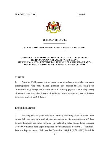 pekeliling perkhidmatan bilangan 26 tahun 2008 - Jabatan ...