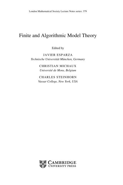 Finite and Algorithmic Model Theory