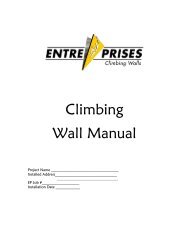 Climbing Wall Manual - Entre Prises Climbing Walls