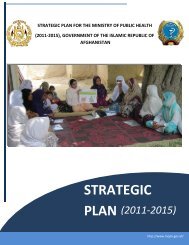 Afghanistan Afghan Public Health Institute Strategic Plan - ianphi