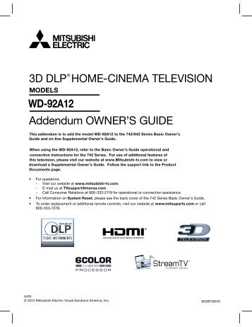 Supplemental Owner's Guide - Mitsubishi