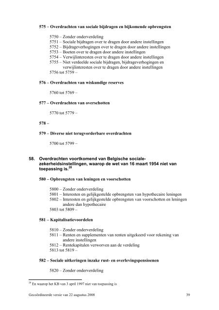 Download het volledige boekhoudplan - FOD Sociale Zekerheid