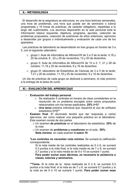 GuÃ­a Docente 2010/11 - IqTMA-UVa - Universidad de Valladolid